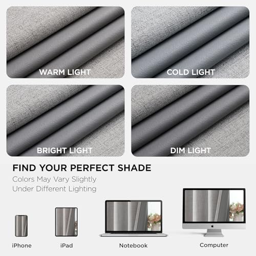 Joydeco Blackout Curtains 63 Inches Long 2 Panels Burg, Room Darkening Curtains for Bedroom, 100% Black Out Textured Thermal Drapes Privacy Protection 2 Panels Set(W52 x L63 Inch, Greyish White) - color: Greyish White, size: 52"W x 63"L (Pack of 2)