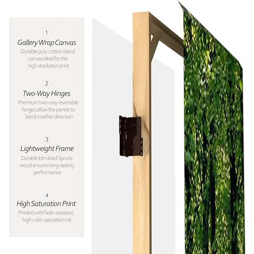 Red Lantern Double Sided Path of Life Canvas Folding Screen, 4 Foot - 4 Panel - size: 4 Foot - 4 Panel