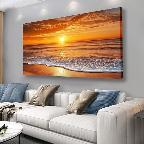 Yuaxker Beach Wall Art Modern Minimalist Wall Prints Aesthetic Artwork for Living Room Bedroom Dining Room Office Home Decor 24x48inch - color: Red, size: 24"x48"