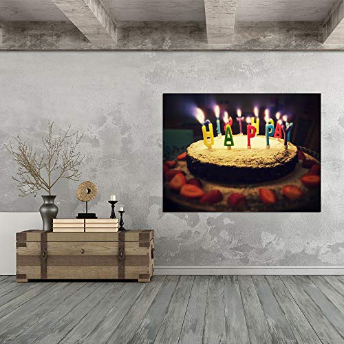 Customized Small Wall Mural with Your Birthday Photos, Removable Self-Adhesive Wallpaper for Living Room Bedroom - 36x48 inches - color: Custom-brithday, size: 36"x48"