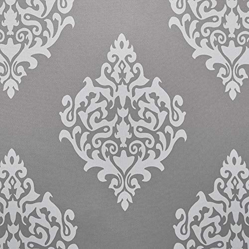EXCLUSIVE HOME Medallion Room Darkening Blackout Grommet Top Curtain Panel Pair, 52"x63", Silver - color: Silver, size: 52"W x 63"L (Pack of 2)