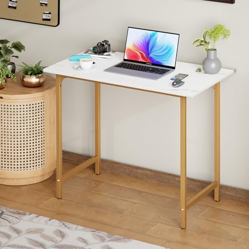BestOffice Computer Desk,Home Office Desk, Modern Simple Style for Home Office Study Writing (Gold, 32 Inch) - color: Gold, size: 32 Inch