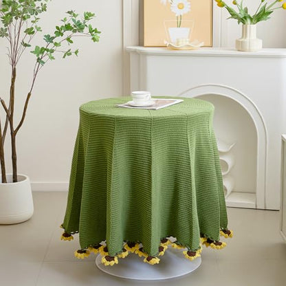 Crochet Flower Bouquet Throw Blanket, Handmade Knitted Blanket with Sunflower, Cute Romantic Gift for Her Girlfriend Mom Mother’s Day Valentine Wedding Anniversary Birthday (Without Packaging Bag) - color: Sunflower, size: 32 Inches