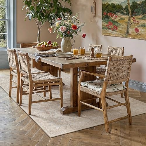 3x5 Area Rugs Washable Rugs | Living Room Rug,Vintage Rug,Bedroom,Dining Room,Office,Farmhouse,Non-Shedding,Non Slip,Low Pile,Soft - color: Beige Ⅱ, size: 3' x 5' (Rectangular)