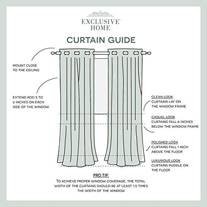 EXCLUSIVE HOME Medallion Room Darkening Blackout Grommet Top Curtain Panel Pair, 52"x84", Peacoat Blue - color: Peacoat Blue, size: 52"W x 84"L (Pack of 2)
