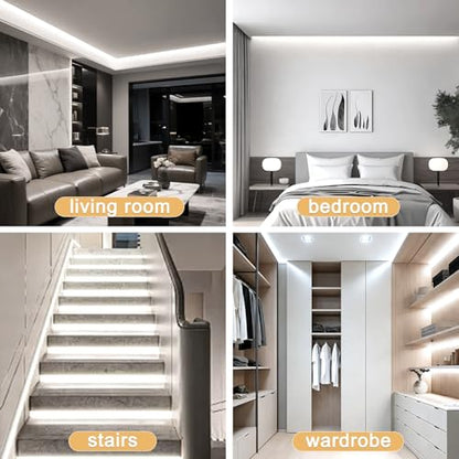 COB LED Strip Lights 10FT，5V USB Powered LED Rope Lights | with App Control，6000K Dimmable Cold White LED TV Backlights,8mm Width Flexible LED Tape Lights for Bedroom，Cabinet,Kitchen - color: White, size: 10ft