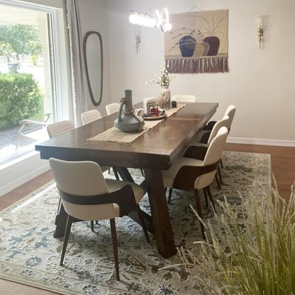 Dining Room Chairs Set of 4,Mid Century Modern Kitchen Chairs,Upholstered Beige Fabric Accent Chairs,Metal Legs Wooden Desk Chairs Armless and No Wheels for Kitchen Dining Living Room - color: Beige Fabric, size: Set of 4