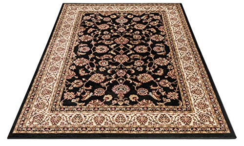 Well Woven Barclay Collection Sarouk Black 4x5 Area Rug - for Entryways, Small Bedrooms, Living Rooms - color: Black, size: 3'11" x 5'3" (Rectangular)
