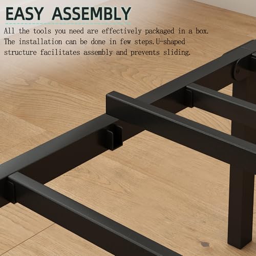 Queen Bed Frame with Headboard and Footboard, 14 Inch Metal Platform Bed Frame Queen Size with Steel Slat Support, No Box Spring Needed, Noise Free, Easy Assembly, - size: Queen