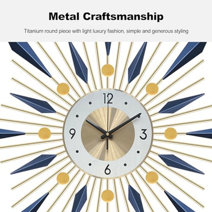 Ergocar Wall Clock, Stylish and Simple Large Decorative Kitchen Wall Clock, No Tick Silent Modern Metal Wall Clock, Suitable for Living Room, Office