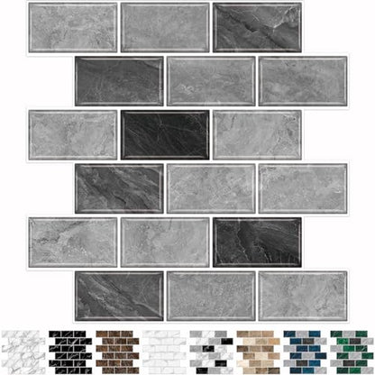 URCOLOR 10-Sheet Peel and Stick Backsplash for Kitchen,12"x12" Self Adhesive Wall Tiles Stick on Back Splashes for Bathroom Gray Marble Look - color: Gray Marble