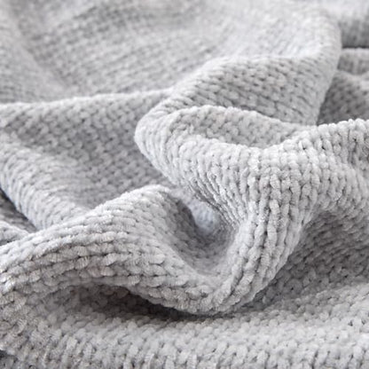 Amazon Basics Chunky Chenille Knit Throw Blanket for Couch, Bed and Sofa, Soft and Warm Lightweight Jersey, 50"×60", Grey - color: Grey, size: 50×60in.