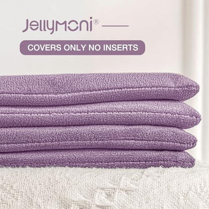 JELLYMONI Gradation Velvet Throw Pillow Covers Set of 4, Lavender, 16 x 16 Inch - color: Lavender, size: 16" x 16" (Pack of 4)