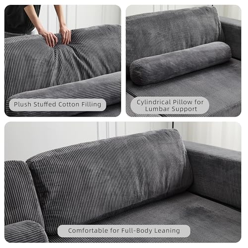 49" Foldable Modular Studio Couch, Space Saver Bed with High Density Foam, Sofa Individual with Creative Shape for Apartment Leisure Scenes, Dark Grey - color: Dark Grey