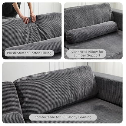 49" Foldable Modular Studio Couch, Space Saver Bed with High Density Foam, Sofa Individual with Creative Shape for Apartment Leisure Scenes, Dark Grey - color: Dark Grey