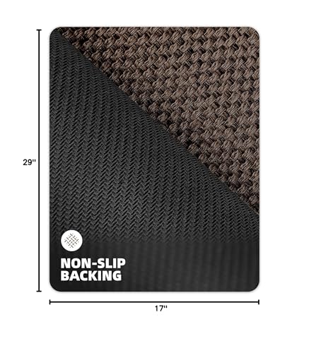 Color&Geometry Ultra-Thin Indoor Door Mat Entrance, 17"x30" Heather Brown | Low-Profile Dirt-Trapping & Absorbent Quick-Dry Surface, Non-Slip Rubber Backing Doormat for Indoor Entryway Entry Front Door - color: Heather Brown, size: 17"x30"