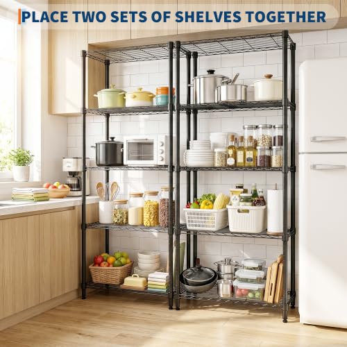 Garvee Storage Shelves 4-Shelf Metal Shelving Units for Garage 2 Pack | Adjustable Closet Steel Wire Shelf Organizer Rack Standing Units for Pantry Laundry 200 lbs Per Shelf 29" W x 72" H x 13.7" D - size: 29"W x 72"H x 13.7"D-2 Pack