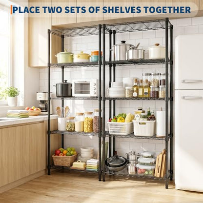 Garvee Storage Shelves 4-Shelf Metal Shelving Units for Garage 2 Pack | Adjustable Closet Steel Wire Shelf Organizer Rack Standing Units for Pantry Laundry 200 lbs Per Shelf 29" W x 72" H x 13.7" D - size: 29"W x 72"H x 13.7"D-2 Pack
