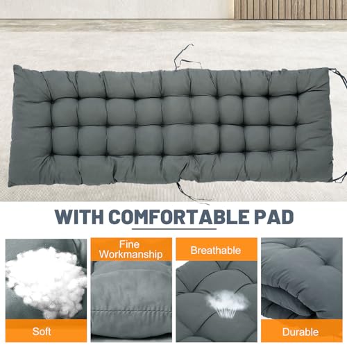 Comfy Folding Chair, Folding Lounge Chair with Cushion, Reclining Chair - color: Smoky Gray