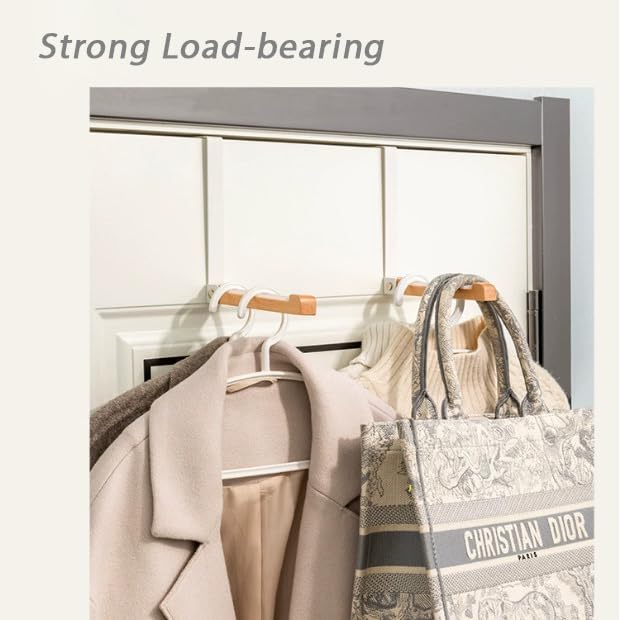 2 Pack Folding Clothes Drying Rack, Thickness Adjustable, Metal/Wooden, Portable, Lightweight, Heavy Duty, Over The Door Hooks for Laundry (White) - color: Wood-White