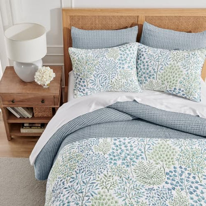 Levtex Home Mills Waffle Twin XL/Twin Quilt Set (68x86in) with 1 Pillow Sham (26x20in) - Chambray - Cotton Waffle Twin Size Quilt Bedding Set - Lightweight, Soft, Pre-Washed - color: Chambray, size: Twin Quilt