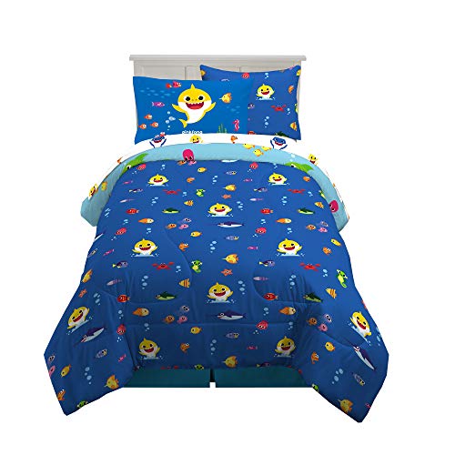 Franco Kids Bedding Super Soft Comforter and Sheet Set with Sham, 5 Piece Twin Size, Baby Shark