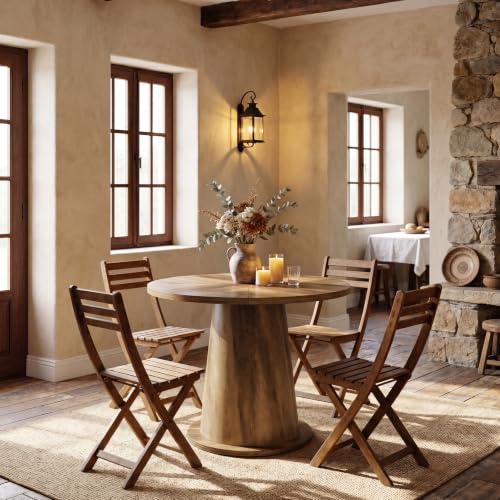 Tribesigns Small Round Dining Table for 2-4 People, 31.5" Wooden Kitchen Table with Thickened Tabletop & Sturdy Base, Mid-Century Modern Dinner Table for Small Apartment, Kitchen Nook, Dining Room