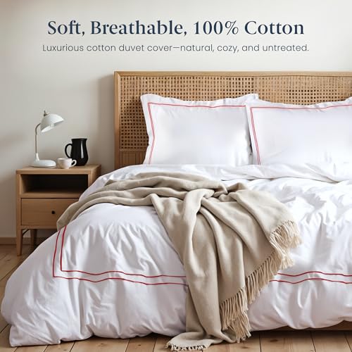 Ella Jayne Twin Duvet Cover 100% Cotton Percale Soft Red Design 2 Pcs | Duvet Cover Twin | Soft Cotton Percale | 68 x 90 Inch Cover | Includes 1 Matching Pillow Sham | Red Design - color: Red, size: Twin/Twin XL