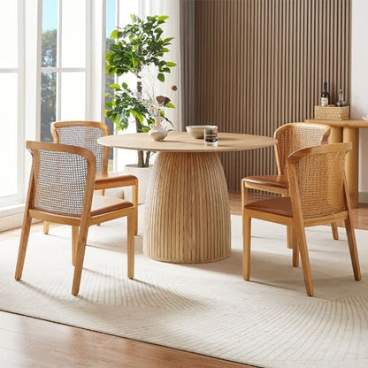 Round Dining Table for 6 People, 47.24 Inches Dining Room Table, Wood Round Kitchen Tables for Dining Room, Kitchen, Living Room, Oak - color: 47.24 Inches Oak