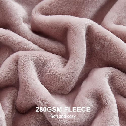 Hansleep Full Pink Fleece Blanket, Soft Flannel Bed Blanket | Fuzzy Cozy Blanket 84x90 Inches, Multi-use for Bed, Sofa, Couch, Travel, Camping, All Season Warm Lightweight Cover - color: Pink, size: Full (84x90 Inches)