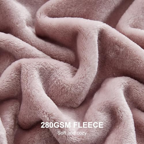 Hansleep Twin Pink Fleece Blanket, Soft Flannel Bed Blanket | Fuzzy Cozy Blanket 60x80 Inches, Multi-use for Bed, Sofa, Couch, Travel, Camping, All Season Warm Lightweight Cover - color: Pink, size: Twin (60x80 Inches)