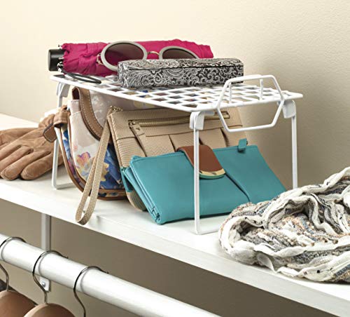 Whitmor Wire Grid Stacking Shelf Small, White - size: 1-TIER, 7"L x 12"W x 7"H