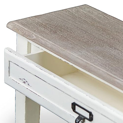 Baxton Studio Dauphine Traditional French 1-Drawer Accent Console Table, White