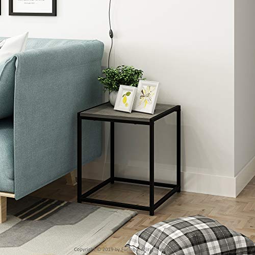 FURINNO Camnus Modern Living End Table, French Oak Grey, 15.75 in x 15.75 in x 17.83 in - color: French Oak Grey, size: 1-Tier, 15.75" Square