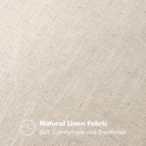 MIULEE 장식용 리넨 요추 베개 커버 30.5x50.8cm 내추럴 베이지 | Boho Farmhouse 뉴트럴 소파 침대용 롱 스로우 베개, 액센트 모던 베개 커버 1팩, 소파 거실 홈 데코 - color: 내추럴 베이지., size: 20" x 12" (Pack of 1)