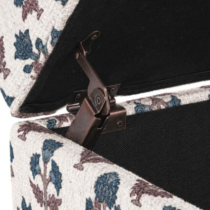 HomePop 22" Medium Rectangular Storage Ottoman - Blue Floral Pattern - color: Blue Floral Pattern