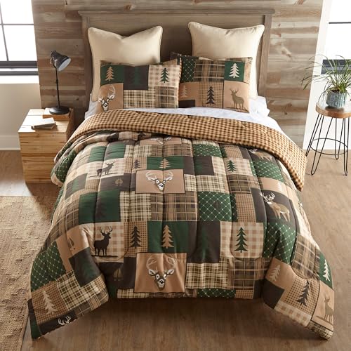 Donna Sharp Green Forest Queen Comforter Set, 90" x 90" | Includes 1 Comforter and 2 Standard Shams, Machine Washable - color: Green Forest, size: Queen