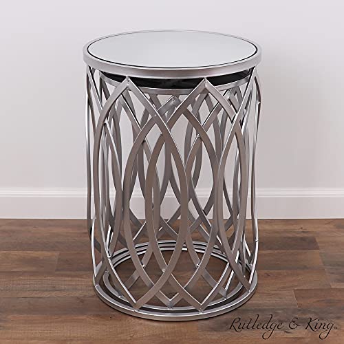 Nested Metal Side Tables - Set of 2 for Living Room & Bedroom (Silver) - color: Trinity - Silver
