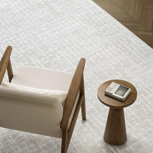 Abani Beige Area Rug - 2'6" x 6' Area Rugs for Bedroom - Vera Collection Geometric Grid Pattern - Non-Shedding, Easy to Clean Durable Rugs for Living Room, Bedroom or Office, Pet & Child Friendly - size: 2'6" x 6' (Rectangular)