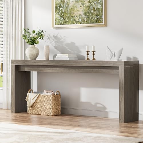 Extra Long Console Table for Entryway, 70.9-Inch Farmhouse Wood Behind Couch Table, Modern Entryway Rectangular Console Table for Entrance, Living Room, Hallway, Foyer (Grey) - color: Grey