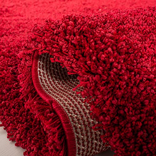 SAFAVIEH Milan Shag Collection Area Rug - 2' x 4', Red, Solid Design, Non-Shedding & Easy to Clean, Plush Thick Pile, Ideal for Foyer, Bedroom, Accent Space (SG180-4040) - color: Red, size: 2' x 4' (Rectangular)