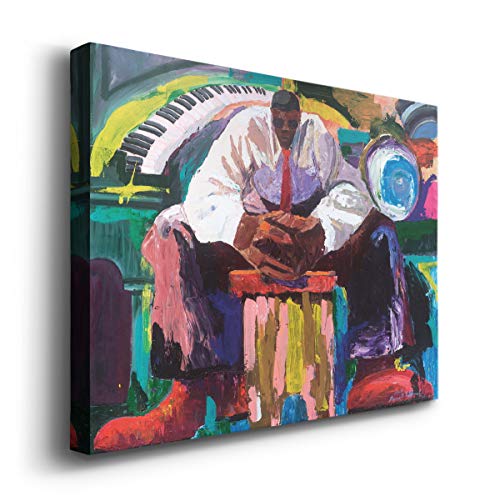Renditions Gallery Canvas Wall Art Home Paintings Artwork Colorful Vibrant Artist Modern African American Wall Hanging Decor Prints for Bedroom Dining Room Office Kitchen - 8"x12" LT10 - color: Before the Gig, size: 12"L x 8"W