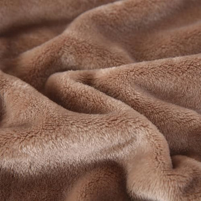 TASTHROW Lightcoffee Throw Blanket 60x80 Inches | Soft Plush Cozy Fleece Flannel Throw Blanket, Lightweight Warm Throws for Bed, Couch, Bedroom and Living Room, All Seasons - color: Lightcoffee, size: 60"x80"