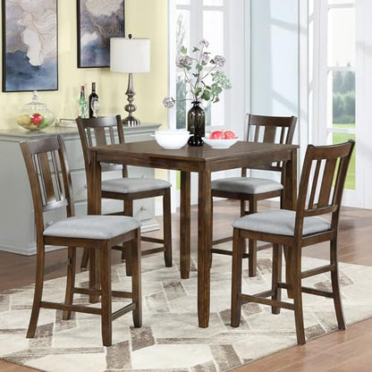 Knocbel Classic Counter Height 2-Person Dining Table for Small Space, Wooden Apartment Condo Pub Bistro Kitchen Dining Furniture (Walnut Square 36" H) - color: Walnut Square 36"h