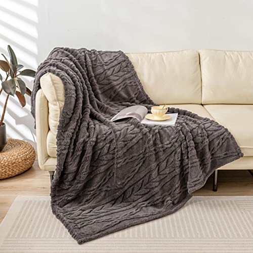 YUSOKI Sherpa Fleece Large Throw Blanket, Morel, 50"x65" | 3D Stylish Design,320GSM, Non-Shedding, Lightweight for All Season Use, stays fluffy after repeated washes, Perfect Gifts - color: Morel-(without Pillows), size: Throw (50" x 65")
