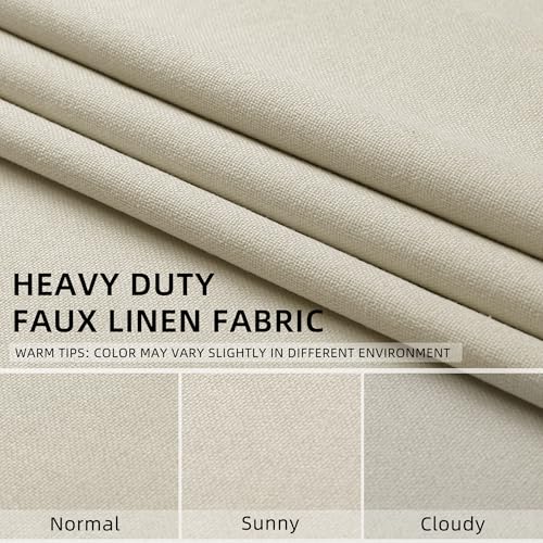 ChrisDowa Birch Blackout Curtains 45 Inches Long 2 Panels for Bedroom | Room Darkening,Light Blocking,Thermal Insulated,Faux Linen,Farmhouse,Grommet,Window Treatment,Drapes,Living Room,52x45 - color: Birch, size: 52"W x 45"L (Pack of 2)