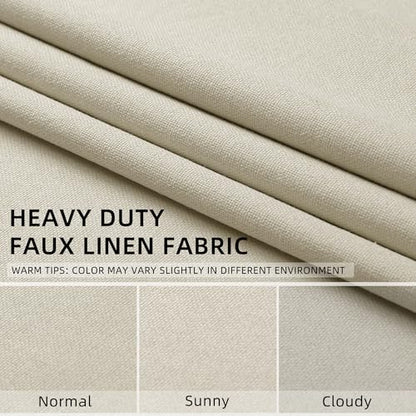ChrisDowa Birch Blackout Curtains 45 Inches Long 2 Panels for Bedroom | Room Darkening,Light Blocking,Thermal Insulated,Faux Linen,Farmhouse,Grommet,Window Treatment,Drapes,Living Room,52x45 - color: Birch, size: 52"W x 45"L (Pack of 2)