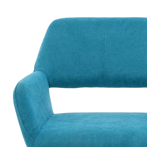 Desk Chair No Wheels Vanity Chair Comfy Accent Chair for Living Dining Room Bedroom Home Office Mid Century Modern Upholstered Armchair Sofa Chair (Teal, 1) - color: Teal