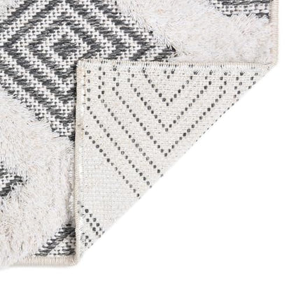 Rugs.com - Sabrina Soto Casa Rug – 12 Ft Runner Anthracite Gray Cotton Textured Runner – Modern Geometric Design for Hallways and Entryways - color: Anthracite Gray, size: 2'7" x 12' (Runner)