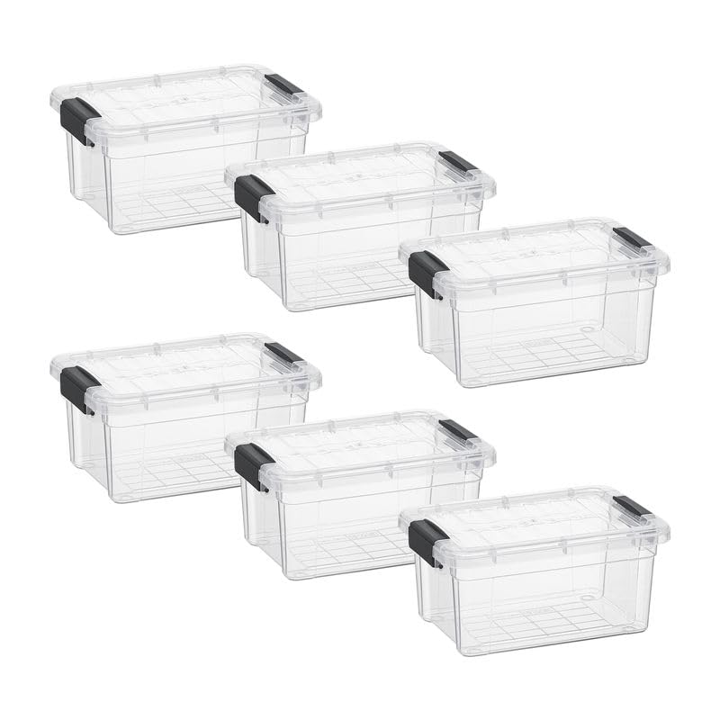 Superio Clear Storage Bins with Lids, Stackable Storage Box with Latches and Handles, Extra Small, 6 Pack 3 Quart - size: 3.5 Qt, style: 6 Pack